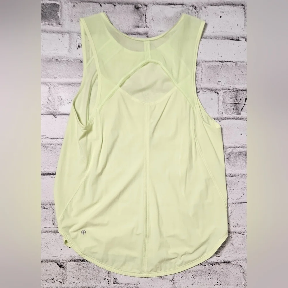 Lululemon Sculpt Tank Clear Mint Size 8 Mesh Back Lightweight Run Top - Picture 8 of 11